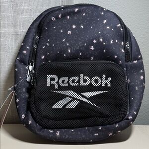 Reebok Black and White Speckled Elena mini Backpack